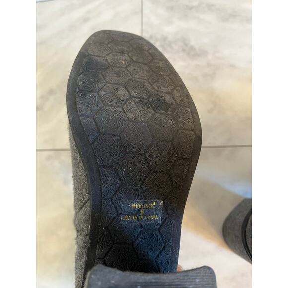 Muk Luks Women’s Heeled Booties Gray Side Zip Buckle Boho City Boots 38 US 8 - Picture 8 of 8